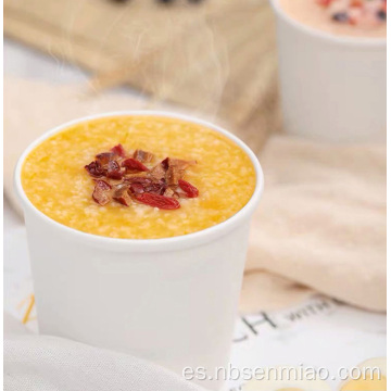 Cubo de sopa de calidad alimentaria de papel kraft blanco